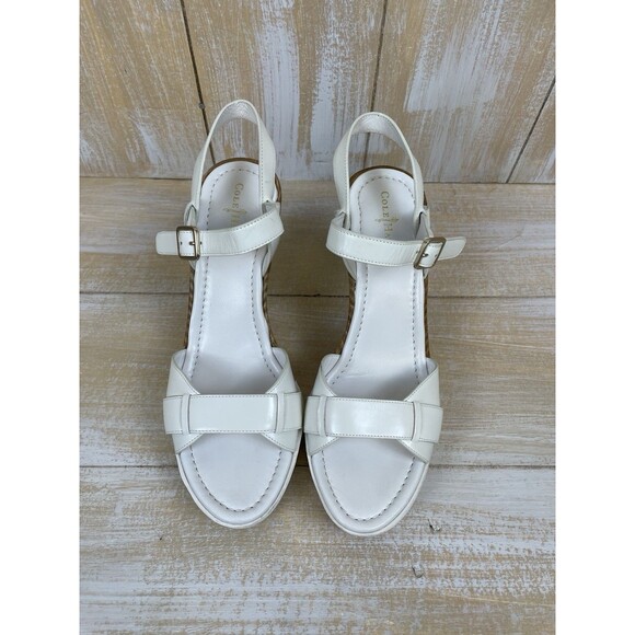 Cole Haan Paley Women's Size 9.5B White Leather High Wedge Heels - Picture 3 of 10